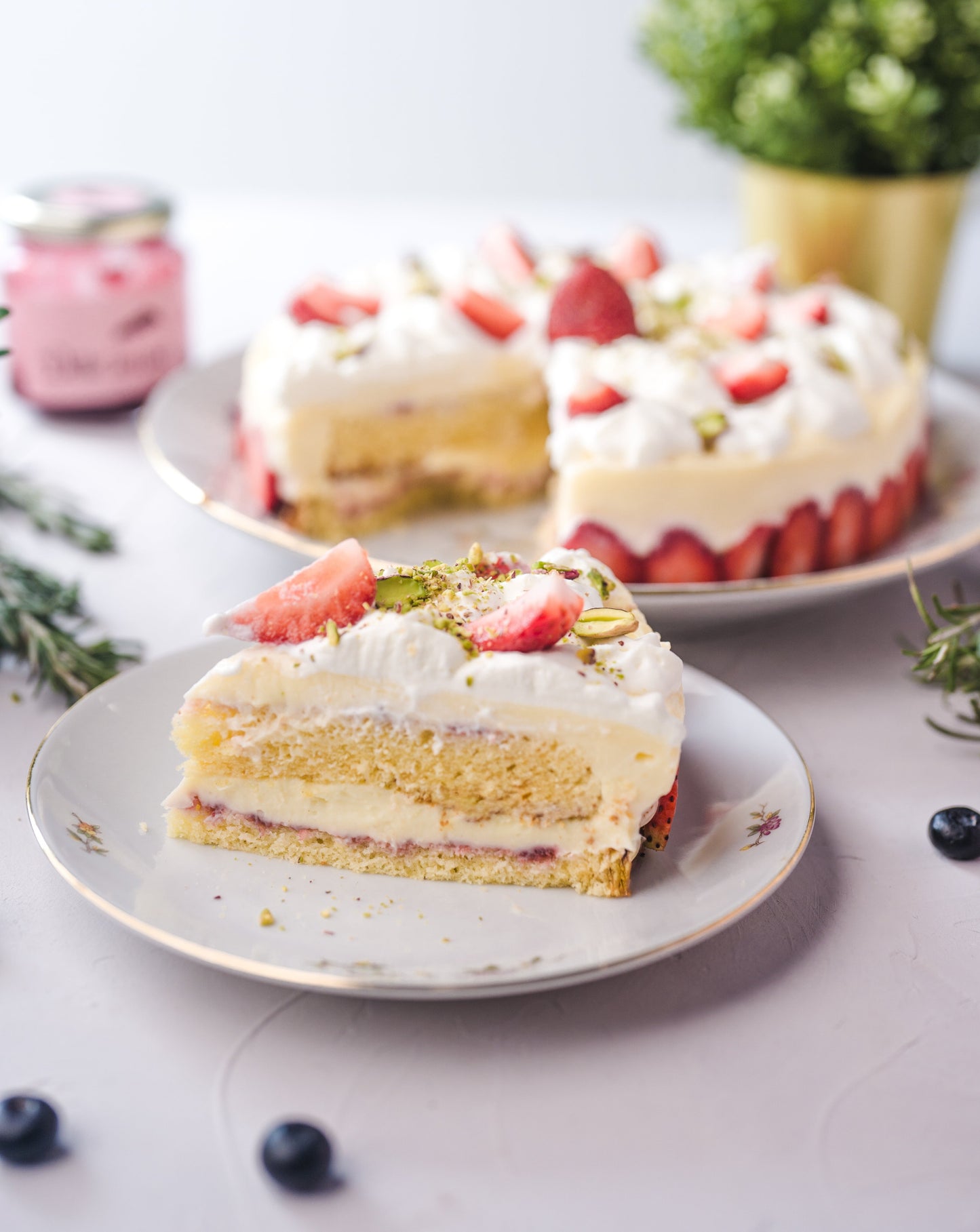 Strawberry Pistachio Dream Cake