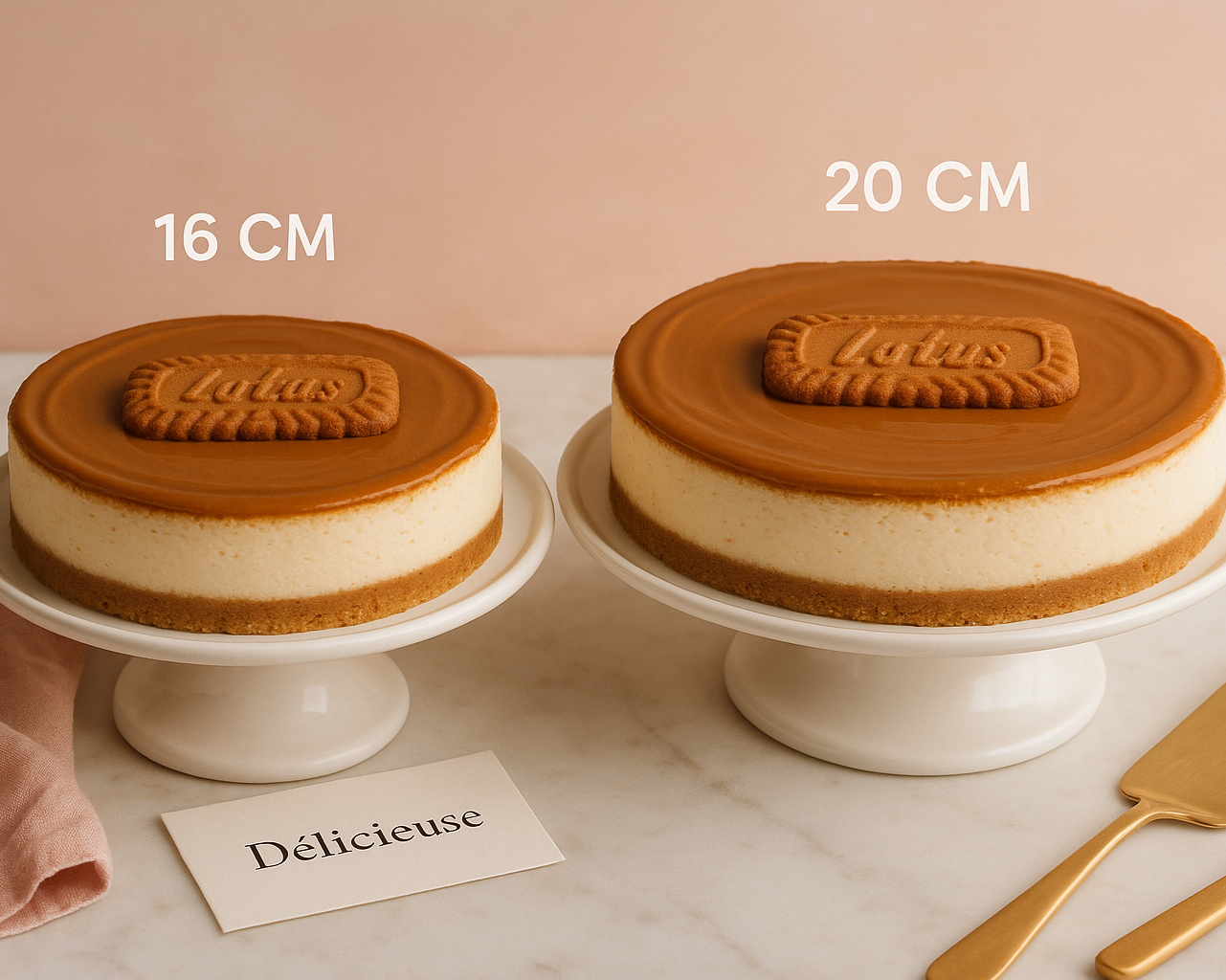 Lotus Cheesecakes - sauce covering full top